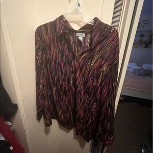 Button up silky blouse size XL